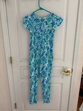 Lilly Pulitzer Blue & Green Sea Life Print Kids One-Piece